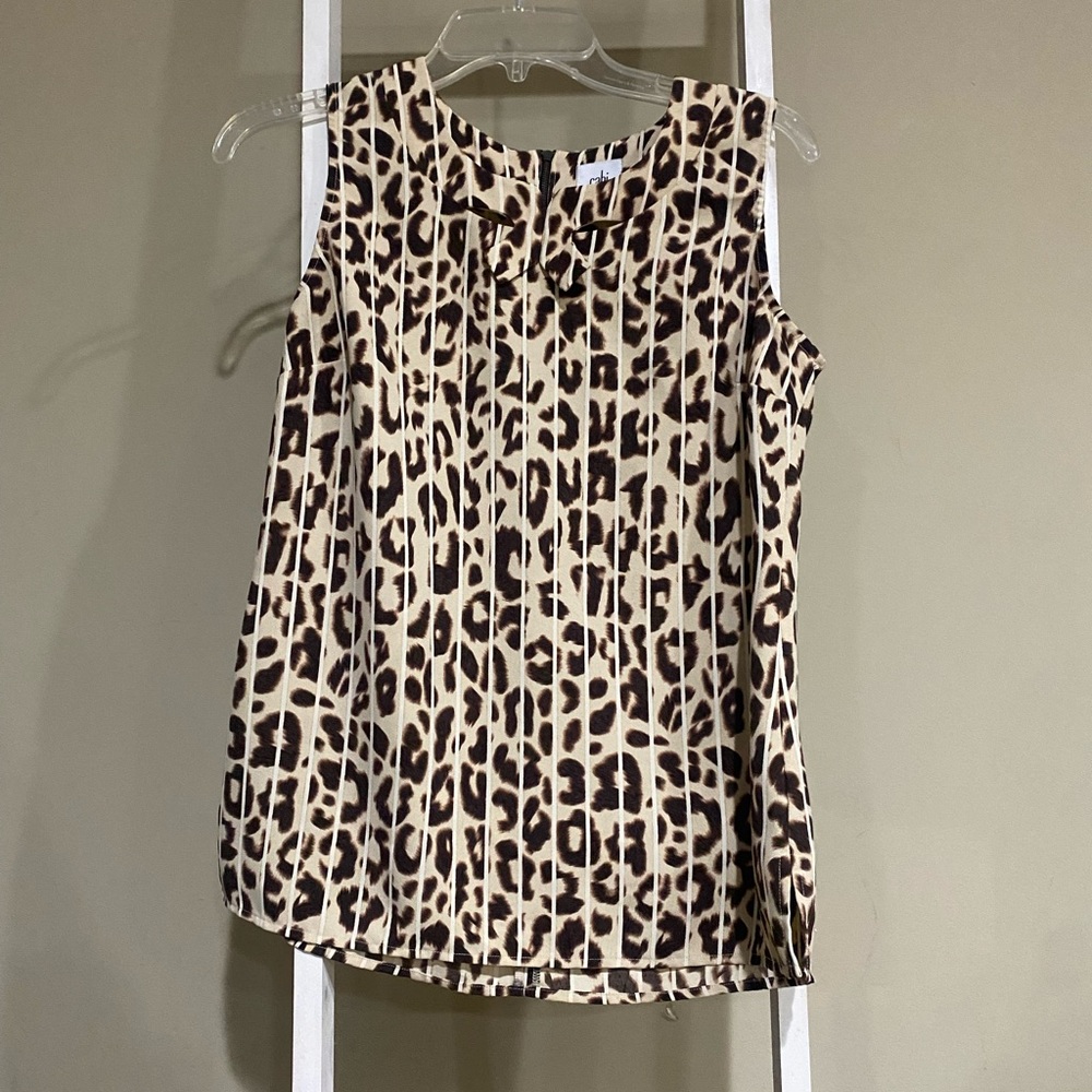 CABI Women's Ginger Animal Leopard Print Tank Top Size XS style 3070
